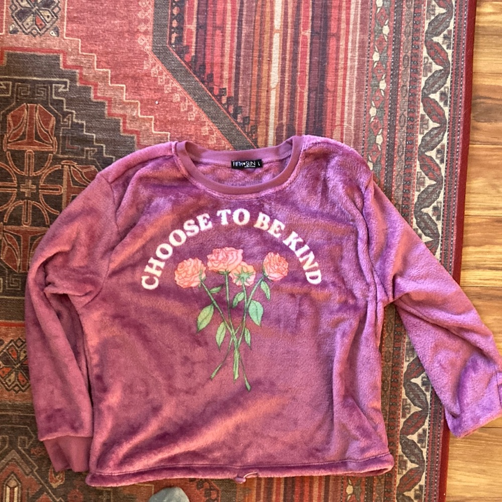 Plushy purple pullover Fifth and Sun size L
